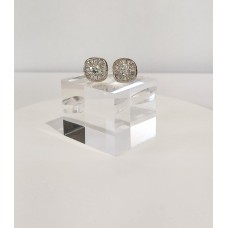 Ασημένια Σκουλαρίκια καρφωτά με ζιργκόν (SE73)